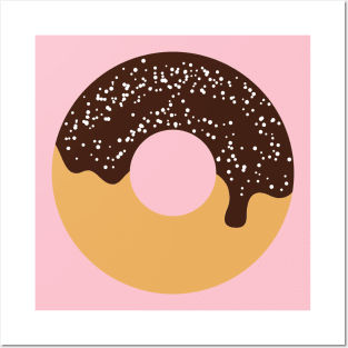 Simple Chocolate Donut with Powdered Sugar Posters and Art